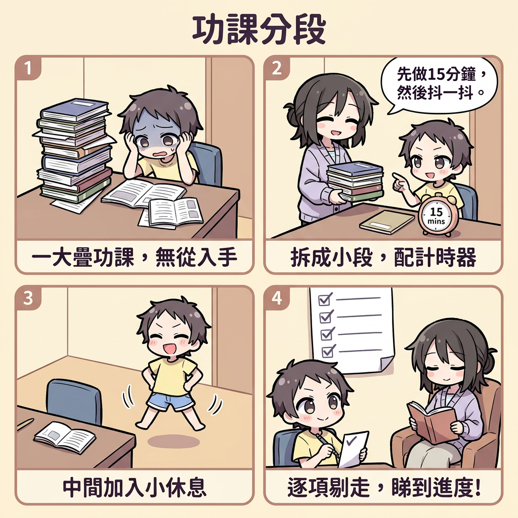 功課分段漫畫