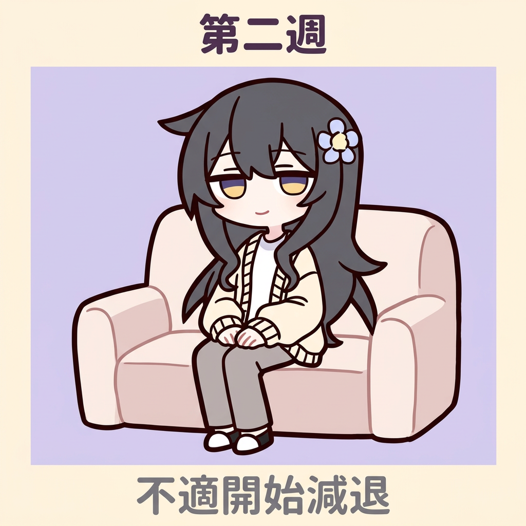 第二週：不適開始減退